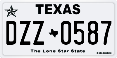 TX license plate DZZ0587