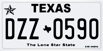 TX license plate DZZ0590