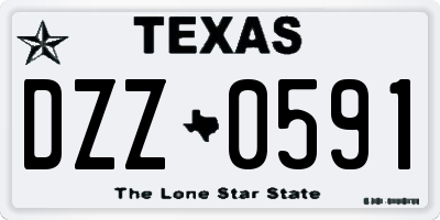 TX license plate DZZ0591