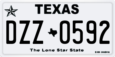 TX license plate DZZ0592