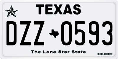 TX license plate DZZ0593