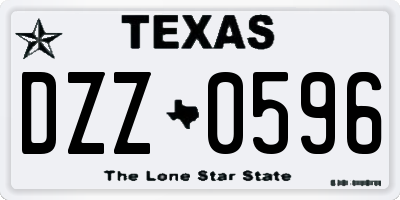 TX license plate DZZ0596