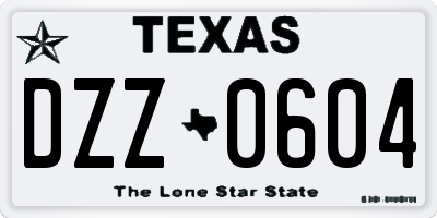 TX license plate DZZ0604