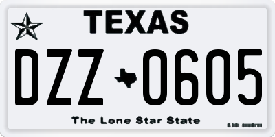 TX license plate DZZ0605