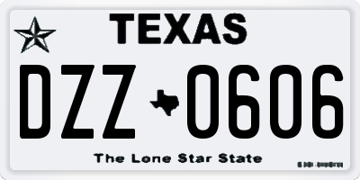 TX license plate DZZ0606