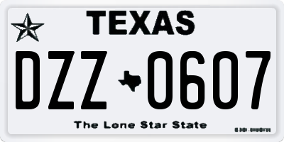 TX license plate DZZ0607