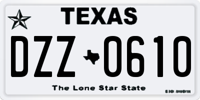 TX license plate DZZ0610