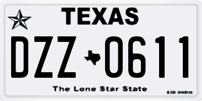 TX license plate DZZ0611