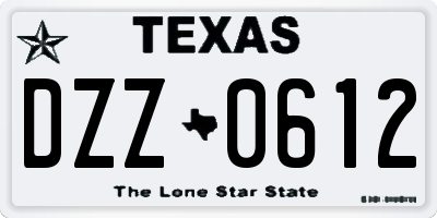 TX license plate DZZ0612