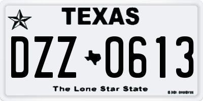 TX license plate DZZ0613