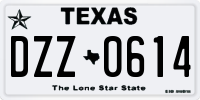 TX license plate DZZ0614