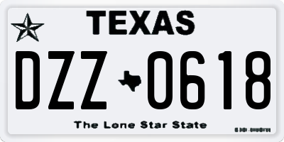 TX license plate DZZ0618