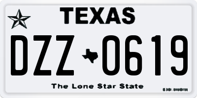 TX license plate DZZ0619