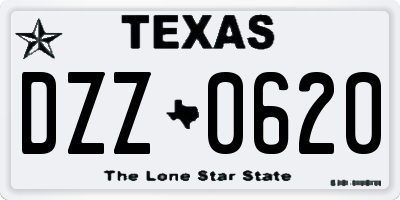 TX license plate DZZ0620