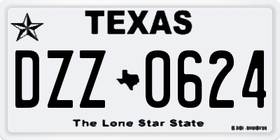 TX license plate DZZ0624