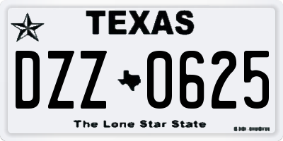 TX license plate DZZ0625