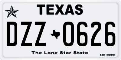 TX license plate DZZ0626