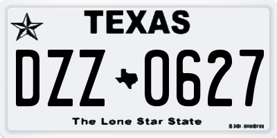 TX license plate DZZ0627