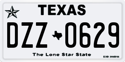 TX license plate DZZ0629