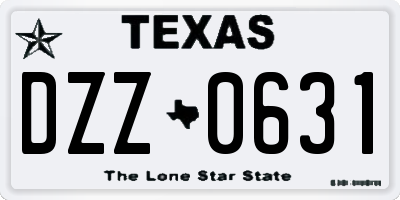 TX license plate DZZ0631