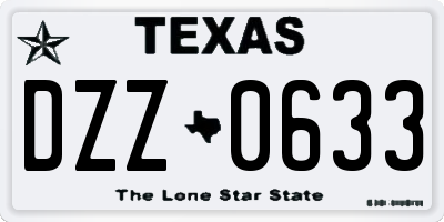 TX license plate DZZ0633