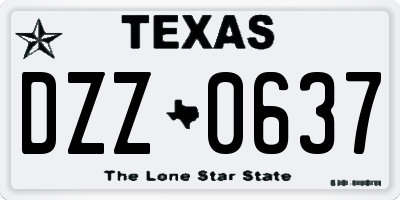 TX license plate DZZ0637