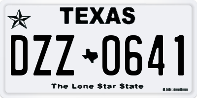 TX license plate DZZ0641