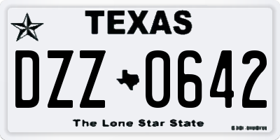 TX license plate DZZ0642