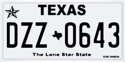 TX license plate DZZ0643