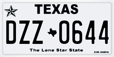 TX license plate DZZ0644