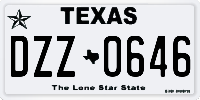 TX license plate DZZ0646