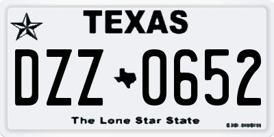 TX license plate DZZ0652