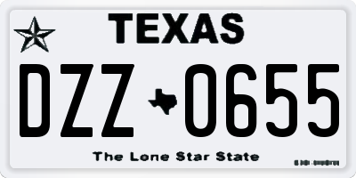 TX license plate DZZ0655