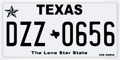 TX license plate DZZ0656