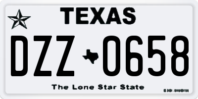 TX license plate DZZ0658