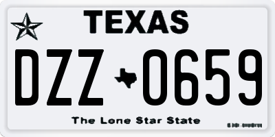 TX license plate DZZ0659