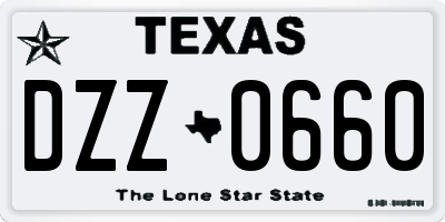 TX license plate DZZ0660