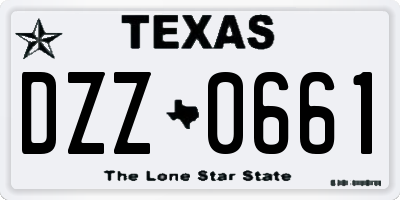 TX license plate DZZ0661