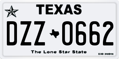 TX license plate DZZ0662