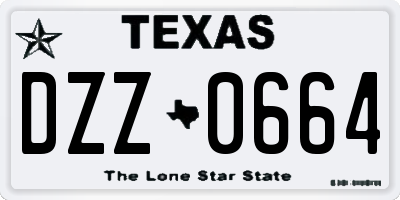 TX license plate DZZ0664