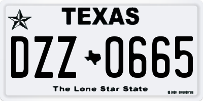 TX license plate DZZ0665