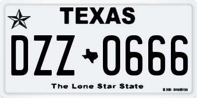 TX license plate DZZ0666