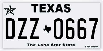 TX license plate DZZ0667