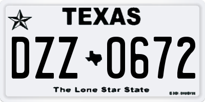 TX license plate DZZ0672