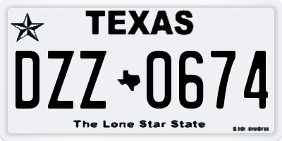 TX license plate DZZ0674