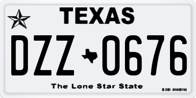 TX license plate DZZ0676