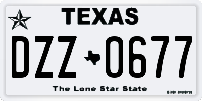 TX license plate DZZ0677