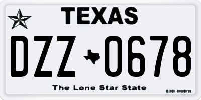 TX license plate DZZ0678