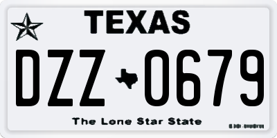 TX license plate DZZ0679