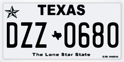 TX license plate DZZ0680